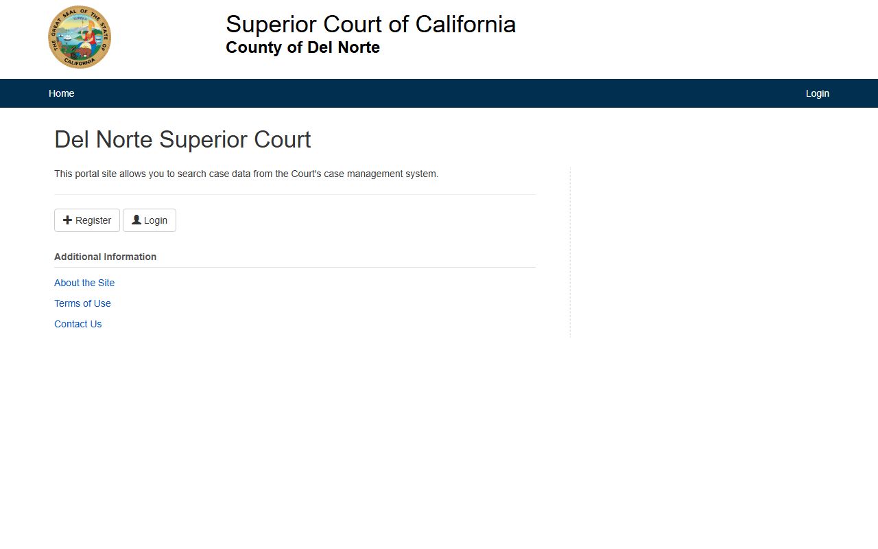 Del Norte County Superior Court online portal