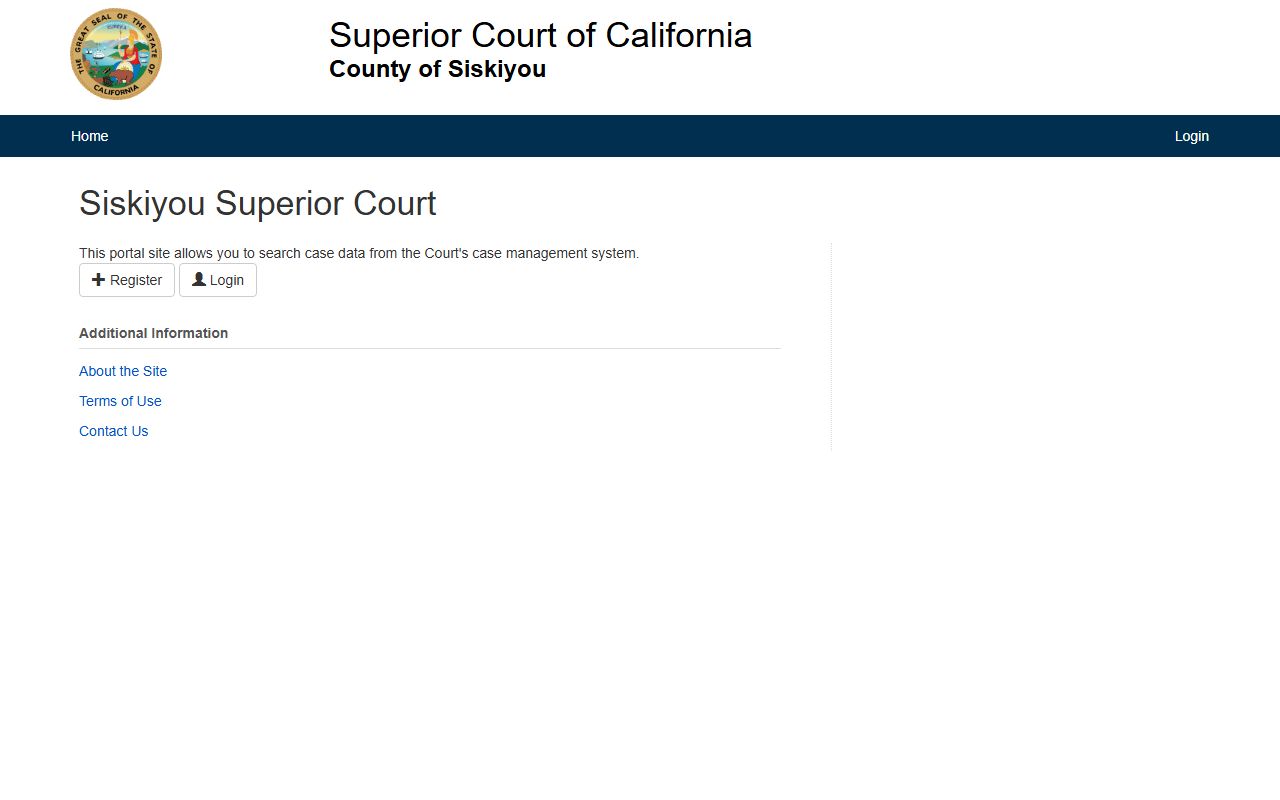 Siskiyou County Superior Court case portal