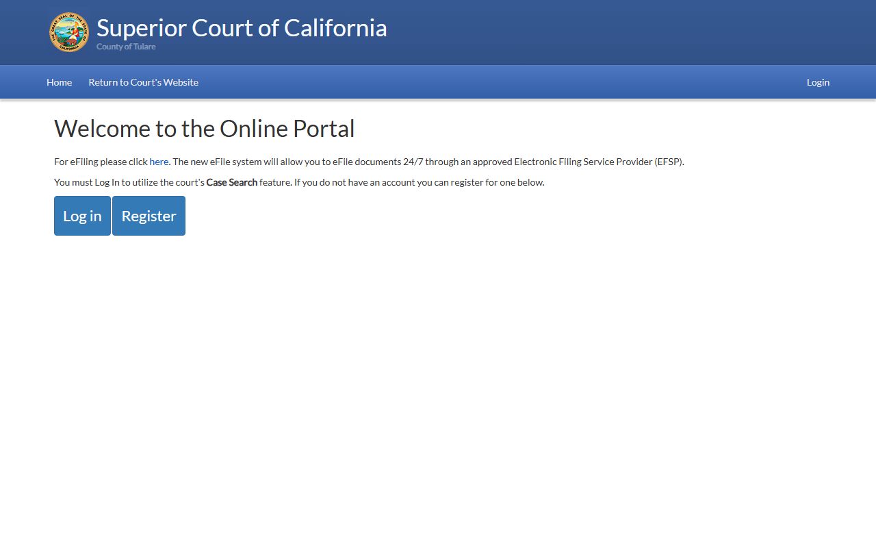 Tulare County Superior Court online portal